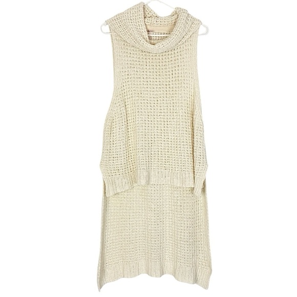 Free People Sweaters - Free People Sweater Womens Size Small Skyscraper Sleeveless Turtleneck Cream